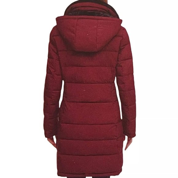 Andrew Marc Ladies' Long Stretch Parka OXBLOOD - Picture 2 of 14